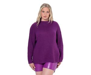 Ulla Popken Ladies Plus Size Plus Size Turtleneck Ribbed Knit Oversized Long Sleeve Sweater 822713, BlackBerry, 36/38 UK