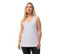Ulla Popken Women's Feminines Top mit V-Neck T-Shirt, Snow White, 28 UK/30 UK