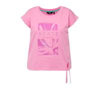 Ulla Popken Women's Oversized 829241 Short Tie Top with Print T-Shirt, Light Pink, 32 UK/34 UK