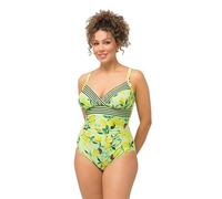 Ulla Popken, Ladies Plus Size Swimsuit Vicky Lemon Berries, Green, UK 34