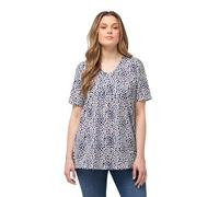 Ulla Popken Women's T-Shirt with V-Neck and Theme Print 832137, White, 16 UK/18 UK