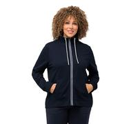 Ulla Popken Sweatjacke, Stehkragen, Kängurutaschen Sweatshirt, Navy