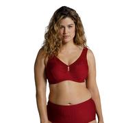 Ulla Popken Women Relief Bra Without Underwire Rhinestone Pendant Cup C-G Bra, DarkRed, 54D