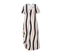 Ulla Popken women’s plus size maxi dress striped round neck half sleeve