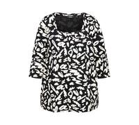 Ulla Popken women’s plus size shirt A-line pleats square neck