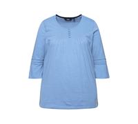 Ulla Popken women’s plus size shirt with decorative pleats A-line round neck