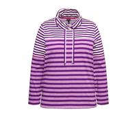 Ulla Popken women’s plus size shirt with striped mix stand-up collar and...