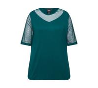 Ulla Popken women’s plus size T-shirt classic fit mesh with sequins