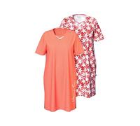 Ulla Popken Women's 2 Pcs Bigshirts, Starfish 2 x, Coral, 50-52
