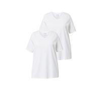 Ulla Popken Women's, 2er-Pack Gleichfarbig Basic T-Shirt, Pack of 2, Same Colour, Off-White, 32-34 Plus