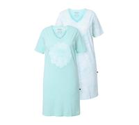 Ulla Popken Women's 2pcs Bigshirts, Morning Rise Nightgowns, Light Mint Green, 54-56 (Pack of 2)