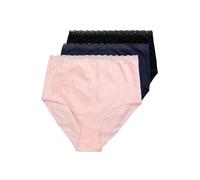 Ulla Popken Women's 3er Pack Maxi-Slips, Spitzenbund Briefs, MEHrFARBIg,