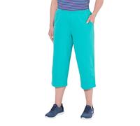 Ulla Popken Women's 7/8 Jogging Bottoms, 7/8 Jogging Bottoms, Straight Leg, Elastic Waistband Turquoise