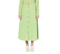 Ulla Popken Women's A-Line Button Down Chino Skirt Pocket Skirts, Lime Green, 20 UK/22 UK