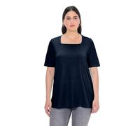 Ulla Popken Women's A-line, Carree Neckline, Half Sleeves T-Shirt, Outerspace (Replacement Colour), 28-30