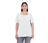 Ulla Popken Women's A-Line Carare Neck Half Sleeve T-Shirt, White Out, 54/56
