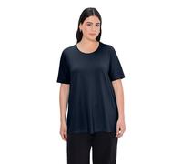 Ulla Popken Women's T-Shirt, A-Linie, Rundhalsausschnitt, Halbarm, Navy, 24-26