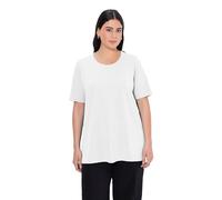 Ulla Popken Women's T-Shirt, A-Linie, Rundhalsausschnitt, Halbarm, White, 28-30