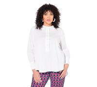 Ulla Popken Women's A-line Scoop Neck Long Sleeve Tunic, off-white, 54-56