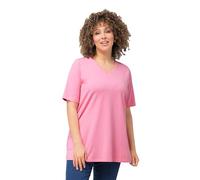 Ulla Popken Women's T-Shirt, A-Linie, V-Ausschnitt, Halbarm, Light Pink, 24 UK/26 UK