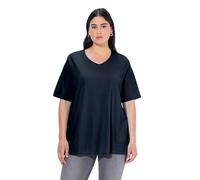 Ulla Popken Women's A-Line V-Neck Half Sleeve T-Shirt, Outerspace (Replacement Colour), 62/64