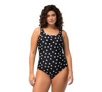 Ulla Popken Women's Alice Small Dots Swimsuit, Black, 58-60
