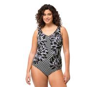 Ulla Popken Women's Alice V-Neck, racefruit Swimsuit One Piece, Black, 20