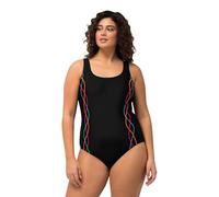 Ulla Popken Women's Badeanzug, Pipings, Unterbrustband, Vorderfutter One Piece Swimsuit, Black Beauty, 34