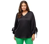 Ulla Popken Women's Balloon Sleeve Blouse, Schwarz, 28-30