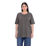 Ulla Popken Women's Basic-Shirt, Rundhals T-Shirts, Graphitgrau, 50-52