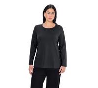 Ulla Popken Women's Basic-Shirt, Rundhalsausschnitt, Slim, Baumwolle Longsleeve T, Black (10), 32-34