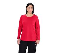 Ulla Popken Women's Basic-Shirt, Rundhalsausschnitt, Slim, Baumwolle Longsleeve T, Red (57), 28-30