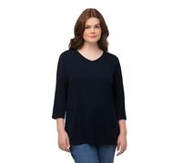 Ulla Popken Women's Basic-Shirt T, Navy, 24-26