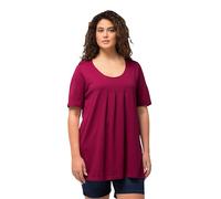 Ulla Popken Women's Basic Shirt with Pleats, A-line T, Dark Lilac, 20-22