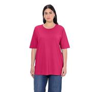Ulla Popken Women's Basic T-Shirt, Round Neck T-Shirt Magenta Pink 20/22