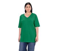 Ulla Popken Women's Basic V Shirt T Shirt, Emerald Green, 36/38 UK