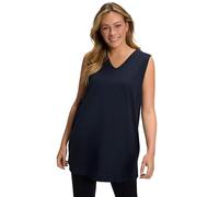 Ulla Popken Women's Basic-V-Top t Shirts, Navy Blau,