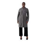 Ulla Popken Women's Boiled Wool Indoor Coat Jackets, Light Grey mélange, 24-26