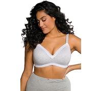 Ulla Popken Women's Bra, Soft Cup Without Underwire, Grey Melange, 44 D