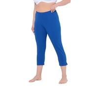 Ulla Popken Women's Caprihose, 7/8-länge, Elastikbund r. 66/68 Capri Trousers, 7/8 Length, Elastic Waistband, up to Size 10/12 UK, Deep Sea, 61W / 32L