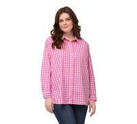 Ulla Popken Women's Checked Shirt Blouse Costume 829431 T, Fuchsia Pink, 20 UK/22 UK