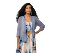 Ulla Popken Women's Chiffon Jacket, Oversized, Shawl Collar, 3/4 Sleeve Indoor, Black, 20-22'