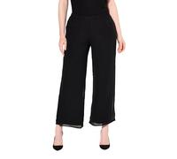 Ulla Popken Women's Chiffon Trousers, Black, 20/22