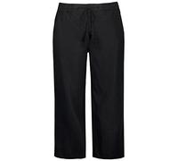 Ulla Popken Women's 7/8 Linen Pants, Black, 32-34