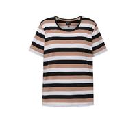 Ulla Popken Women's Crew Neck Shirt with Stripes 830464 T, Black, 20 UK/22 UK