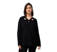 Ulla Popken Women's Shirt with Cut-Out T, Dark Navy, 20-22