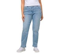 Ulla Popken Women's Denim Jeans with Glitter, Boyfriend, Light Blue, 26 Plus Tall