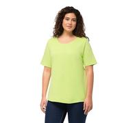 Ulla Popken Women's Double Layer Slim Round Neck Long Sleeve T-Shirts, Lime Green, 24 UK/26 UK