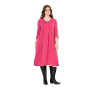 Ulla Popken Women's Jerseykleid, Rollkanten, A-Linie, V-Ausschnitt, 3/4-arm Dress, Dark Lilac, 24-26