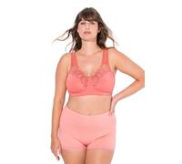 Ulla Popken Women's Entlastungs-bh Kelly, Spitze, Ohne Bügel, Cup C-e Bra, Coral, 38DD